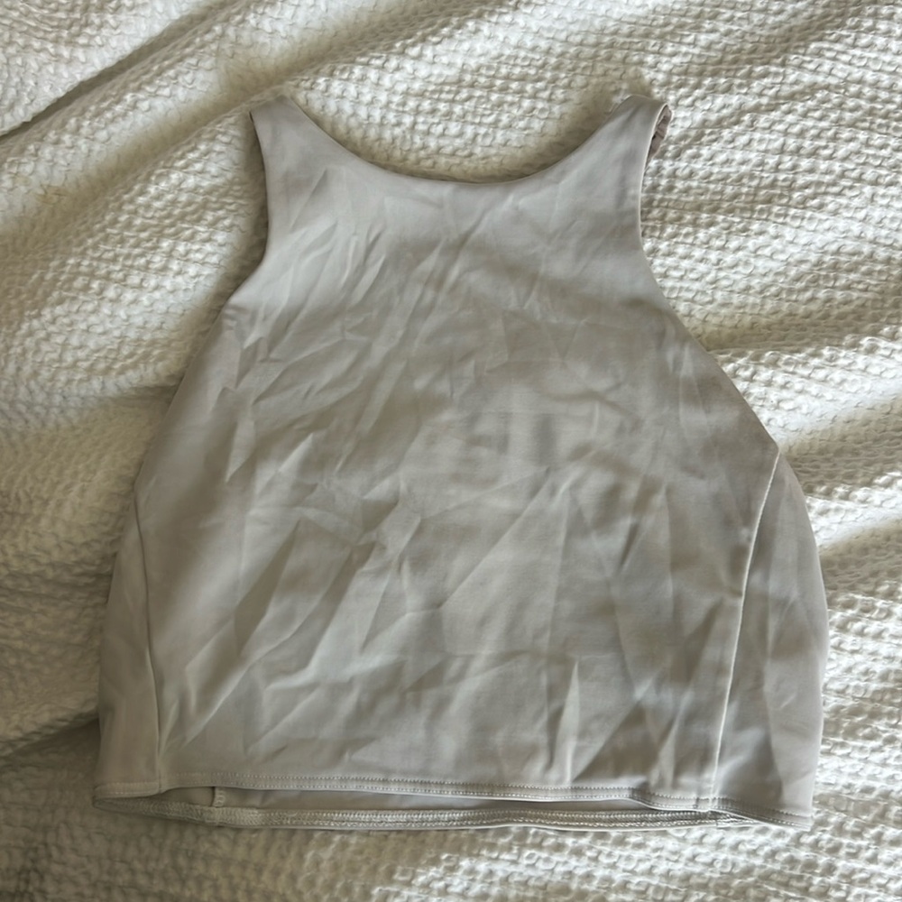 lulu white strappy high neck bra size 4